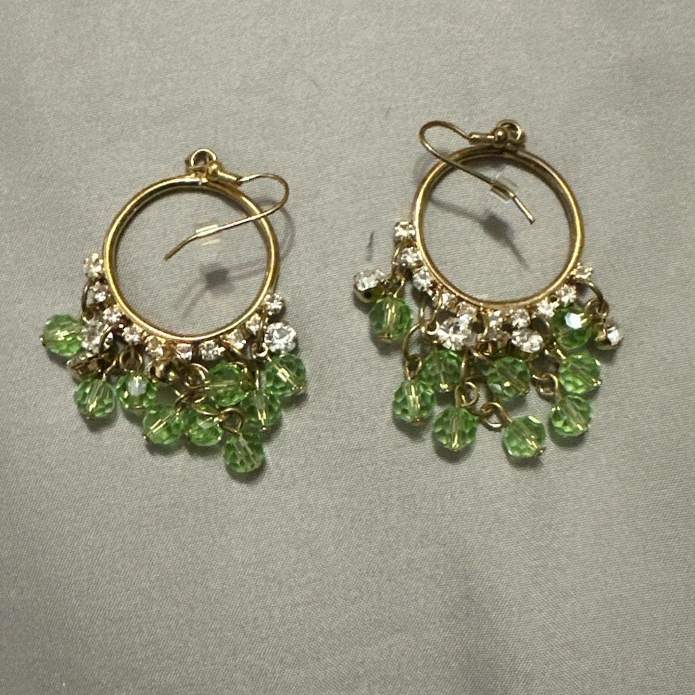 Palm Beach Peridot Hoop Earrings NWT